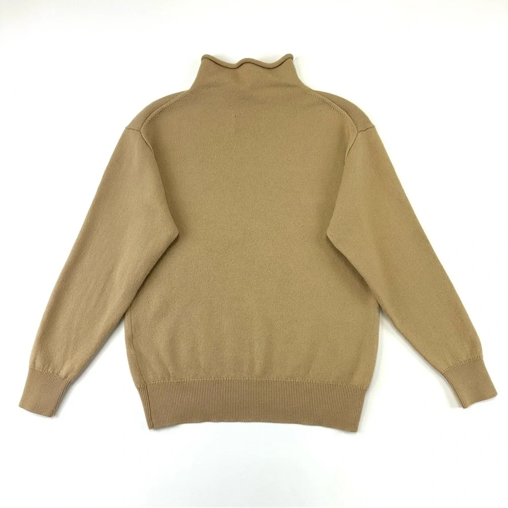 Aritzia Wilfred camel funnel neck turtleneck sweater Small Merino Wool Neutral - Picture 7 of 7